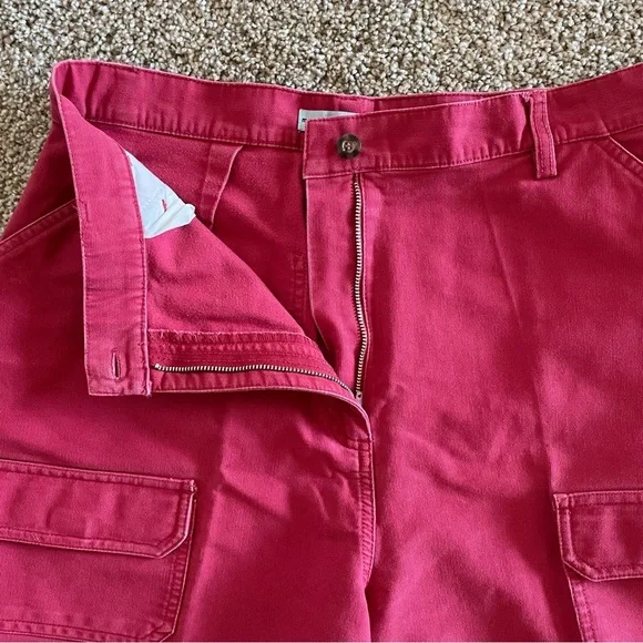 Marsh Landing Denim Cargo Shorts Women’s 14 Petite Red High Waisted 90s Casual - Picture 3 of 16